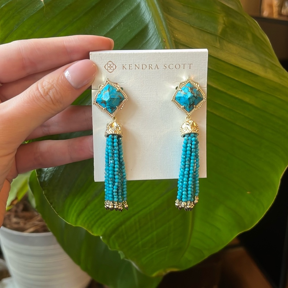 Kendra Scott turquoise beaded dangle earrings